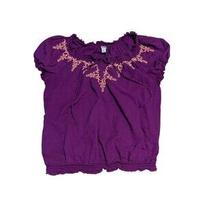 Old Navy women's purple short sleeve embroidery  top Size L
